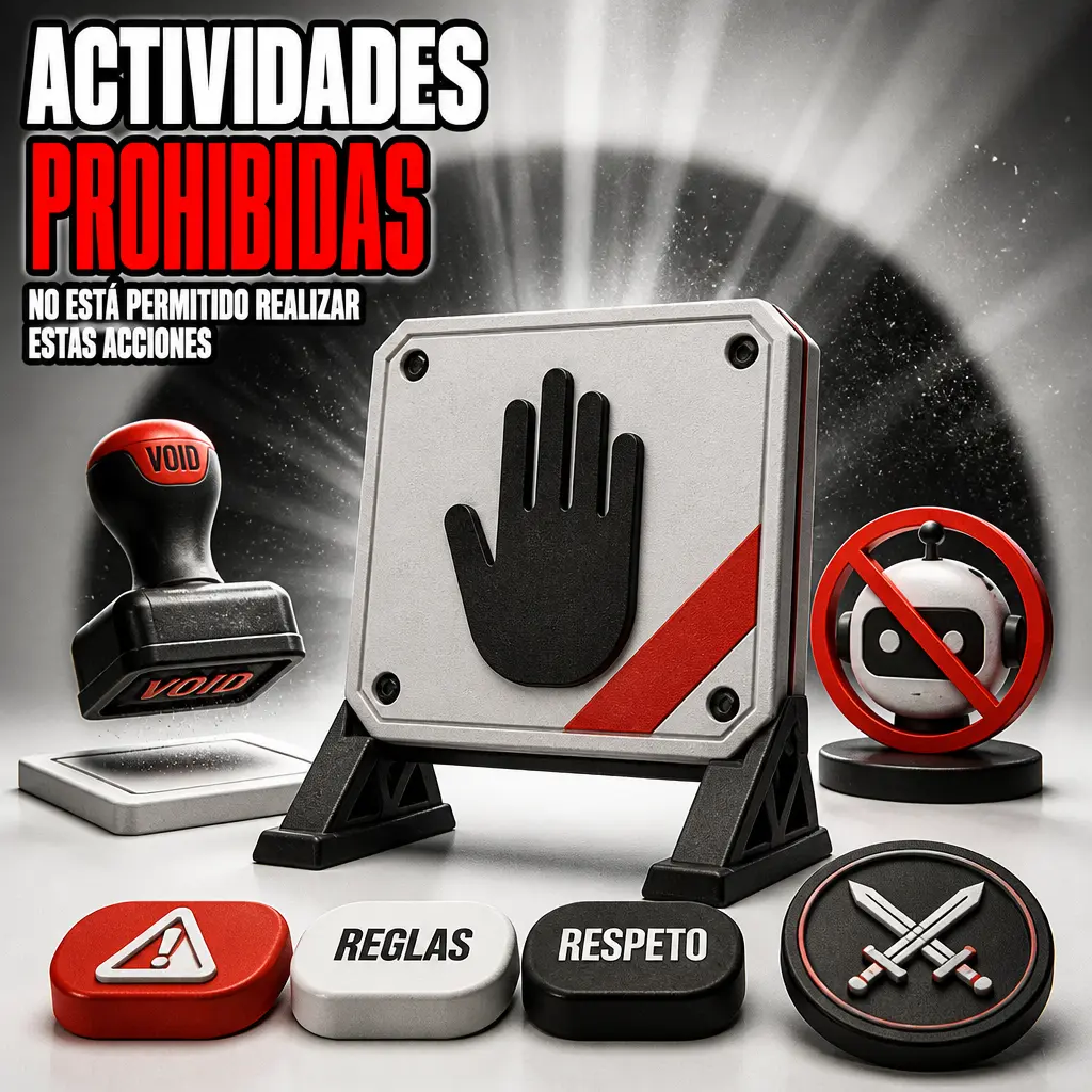 Actividades prohibidas en Orobet: bots, cuentas múltiples, colusión, datos falsos y otras conductas que comprometen la seguridad del juego.